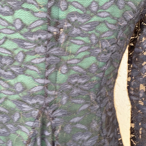 SOLD NAVY BLUE lace peplum see-through blouse Size S - Picture 8 of 9